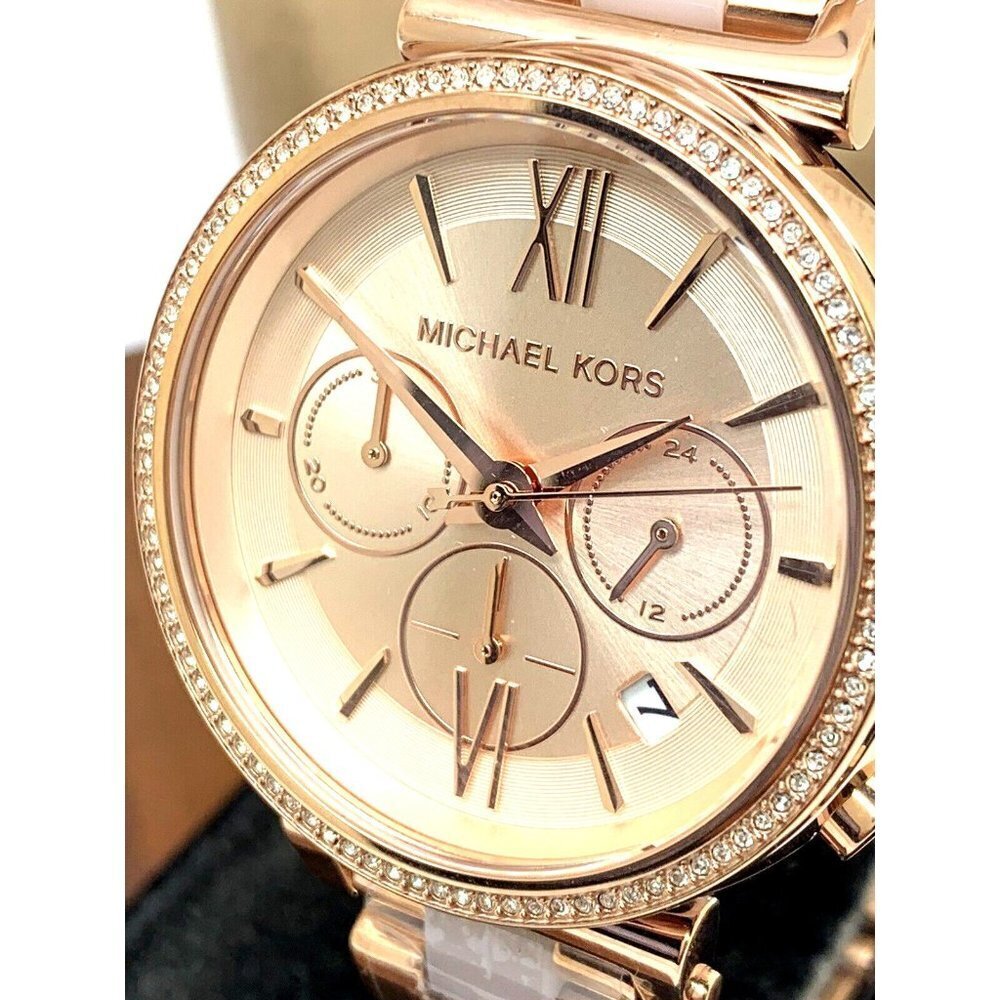 Michael Kors Women's Watch MK6560 Sofie Quartz Chronograph 39mm Rose Gol…